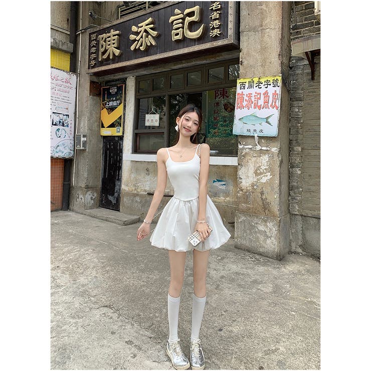 楽天市場】And Kawaii ミニキャミワンピース ふんわりバルーンワンピ