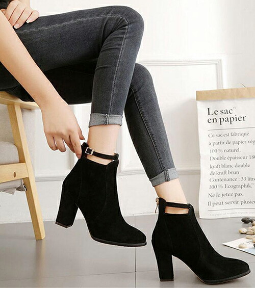 楽天市場】ブーツ ショートブーツ スエード調 ブーティ レディース