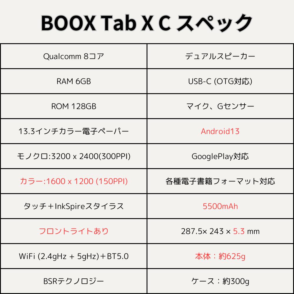 楽天市場】【13インチ】BOOX TabXC 13インチ カラー電子ペーパー