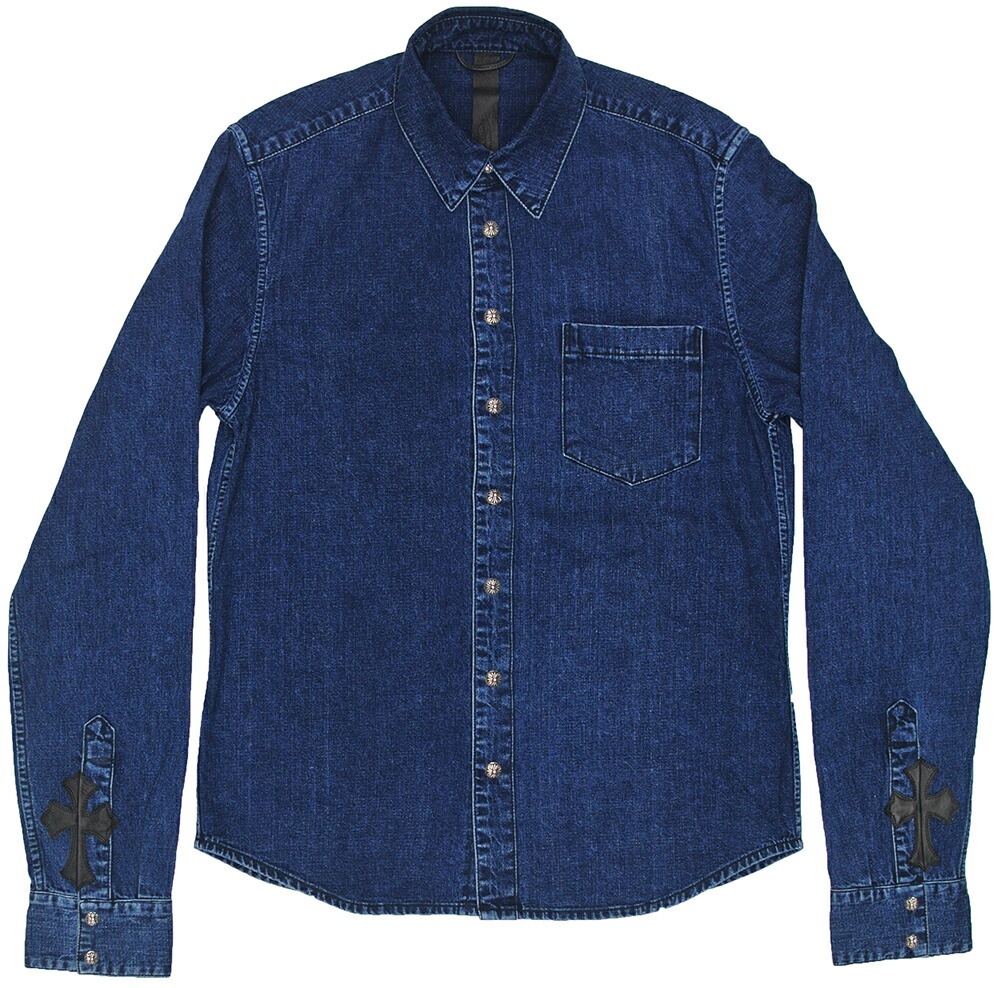 楽天市場】CHROME HEARTS MEDIUM BLUE DENIM SHIRT クロムハーツ