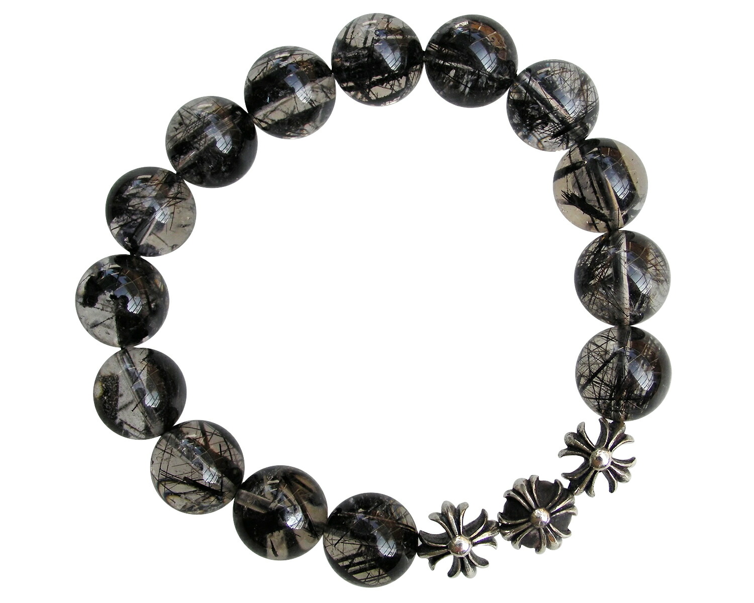 楽天市場】CHROME HEARTS 12mm RUTILATED QUARTZ & 3 SILVER CH BEADS