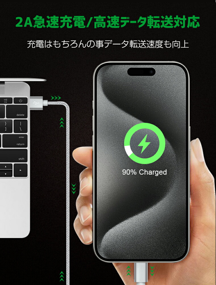 楽天市場】【新登場】自由に選べる3本セット！2m充電ケーブル USB-C