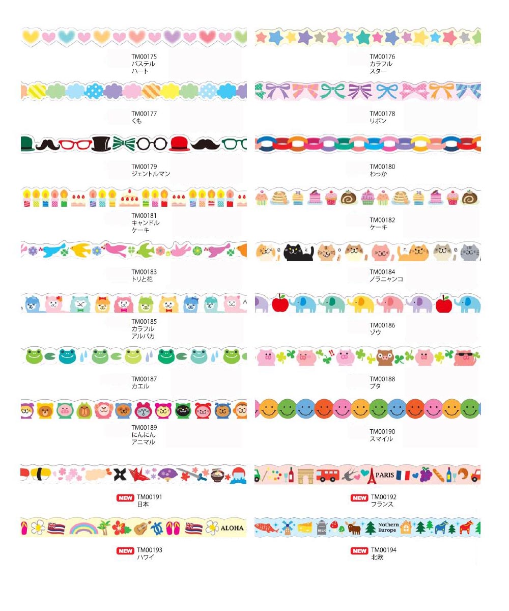 楽天市場】《TM00175-194》細身ナミナミDeco 型抜きマスキングテープ