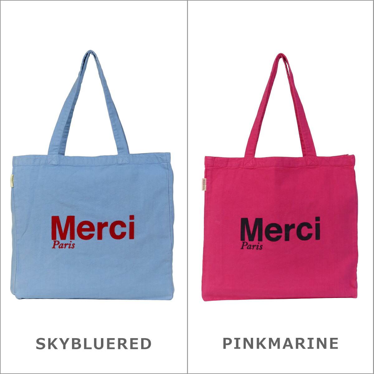 楽天市場】Merci メルシートートバッグ Cotton Tote Bag Grand ロゴ
