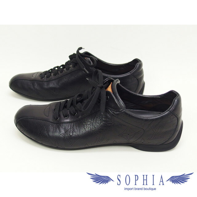 楽天市場】ルイ・ヴィトン マヒナ レザースニーカー 黒 サイズ36【送料