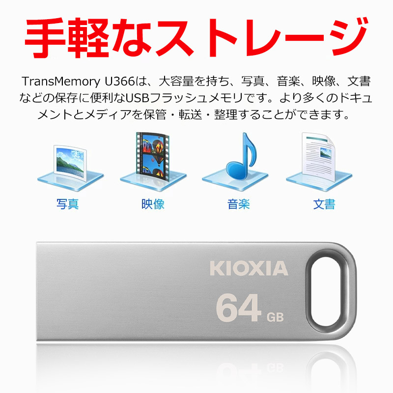 楽天市場】USBメモリ 64GB USB3.2 Gen1 【翌日配達送料無料】KIOXIA