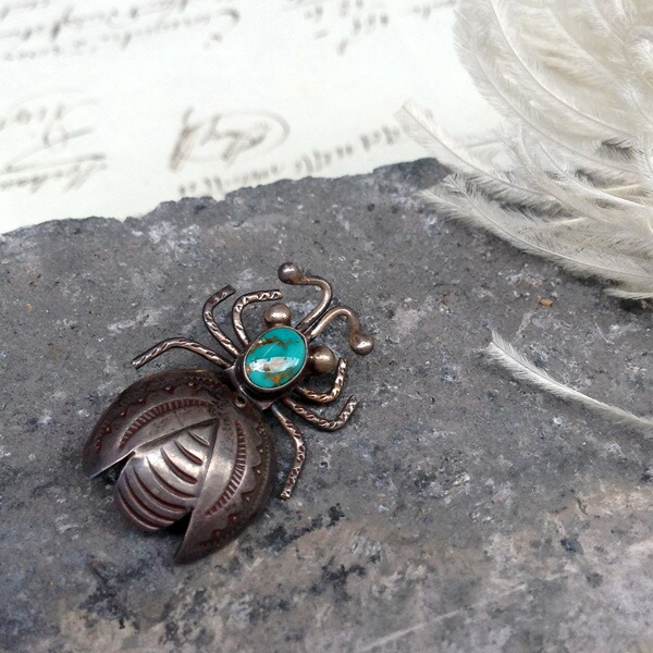 楽天市場】Turquoise Silver Bug Brooch（ターコイズ シルバー バグ