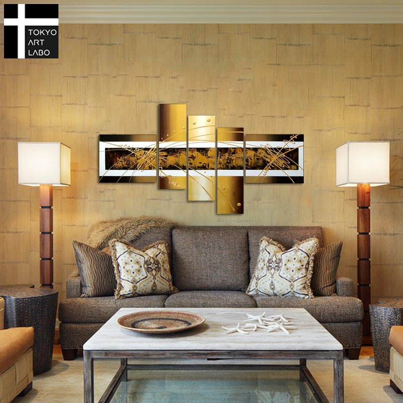 楽天市場】絵画 インテリア 油絵 金色の抽象 アートパネル モダン