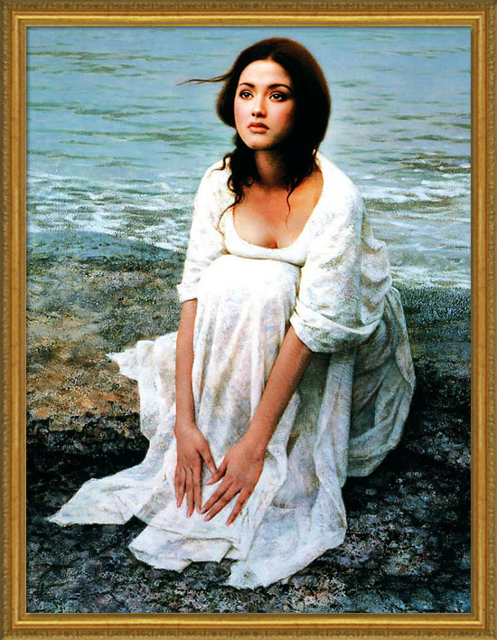 楽天市場】絵画 女性【無題】壁掛け インテリア 女性画 美人画 人物画