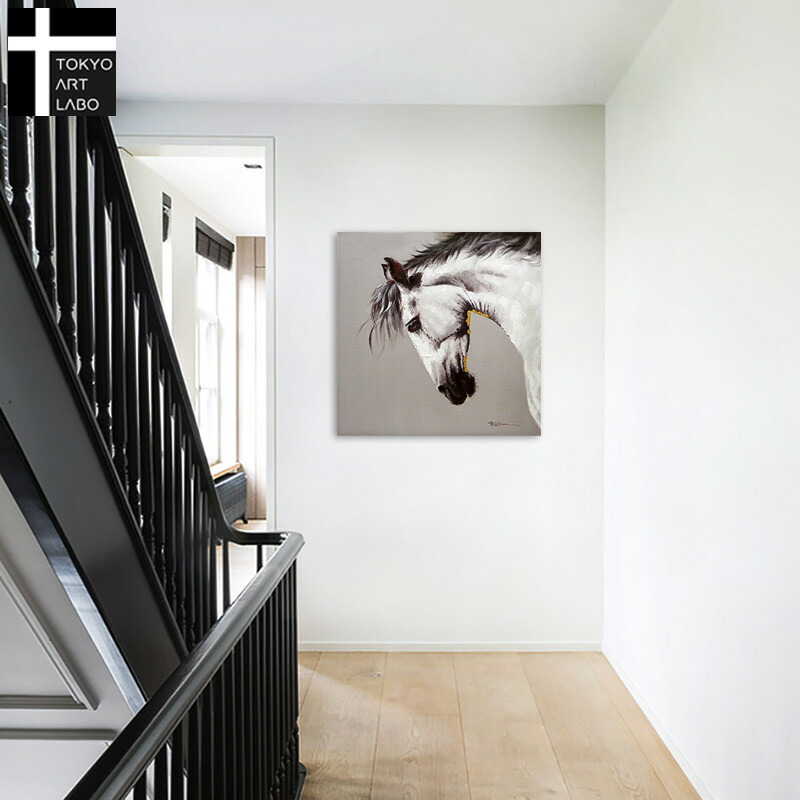楽天市場】【楽天ランキング1位獲得】絵画 馬 ホワイトホース 白馬 馬