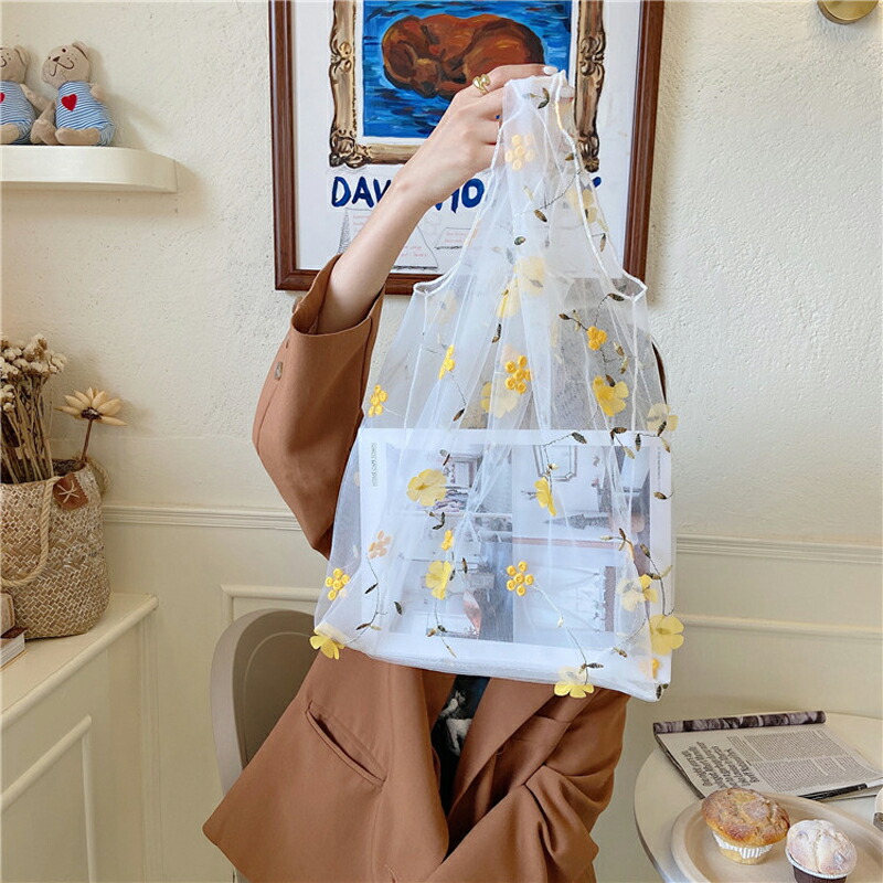 楽天市場】チュールバッグ レディース エコバッグ トートバッグ