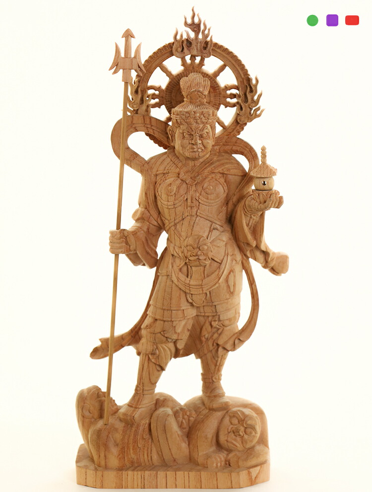 楽天市場】【総高33cm】毘沙門天 木彫り 仏像 縁起物 〜『一刀彫
