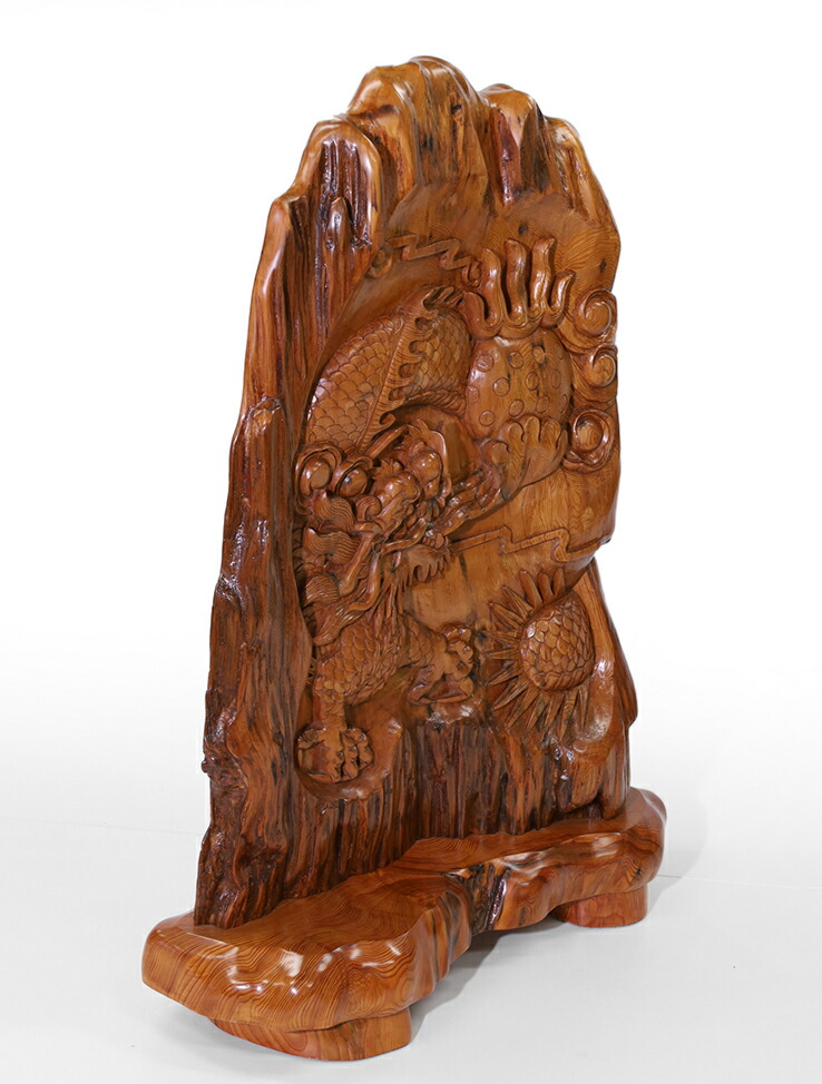 楽天市場】【総高102cm】屋久杉 衝立 木彫龍 一刀彫 / 素材：屋久杉