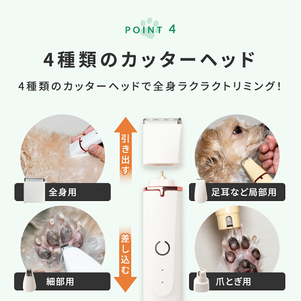 楽天市場】【プロトリマー推薦】 4in1 ペット バリカン犬 猫 ペット用