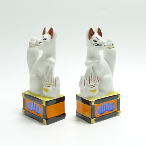 楽天市場】狐 陶器(一対) 5寸 高さ 16cm【神具 稲荷きつね キツネ お