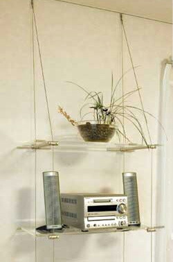 楽天市場】アクリル シェルフ 2連タイプ 棚板 ワイヤー セット