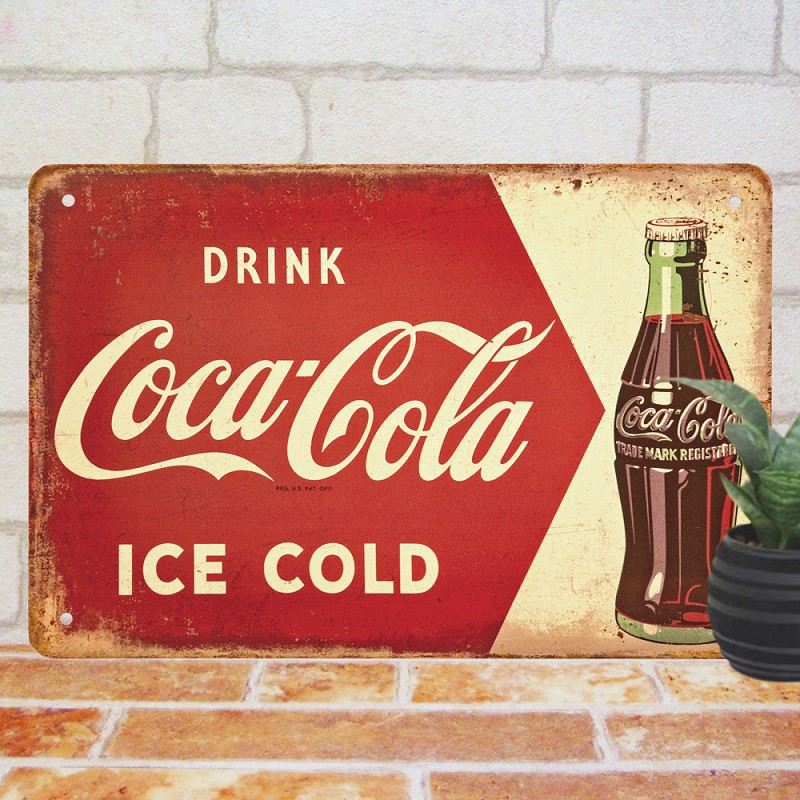 楽天市場】コカコーラ 雑貨 s ブリキ看板 コカ・コーラ ボトル ic