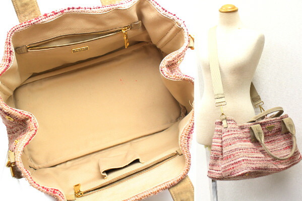 楽天市場】PRADA プラダ ツイード カナパトート 2WAYバッグ BN2042