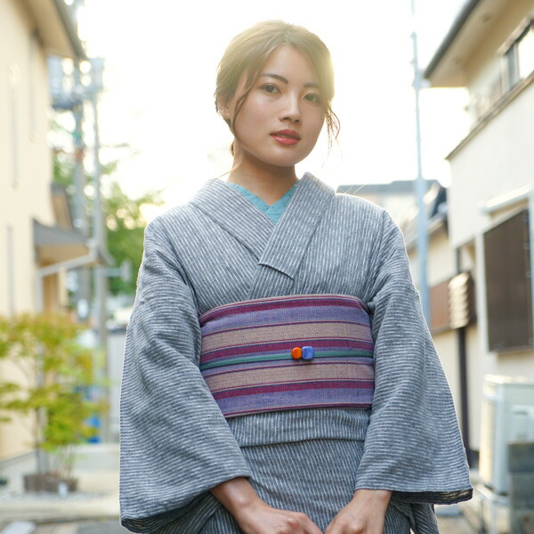 楽天市場】しじら織 レディース 浴衣 久留米 日本製 縦縞 単衣 洗える