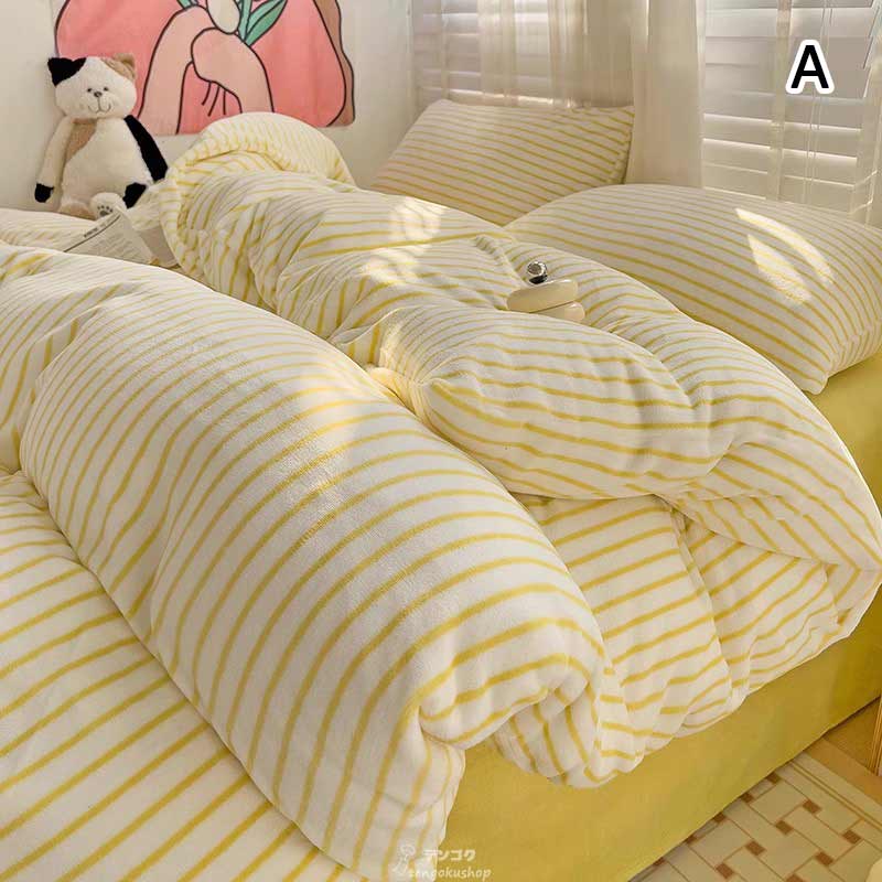 楽天市場】全6色 布団カバーセット フランネル セミダブル ストライプ