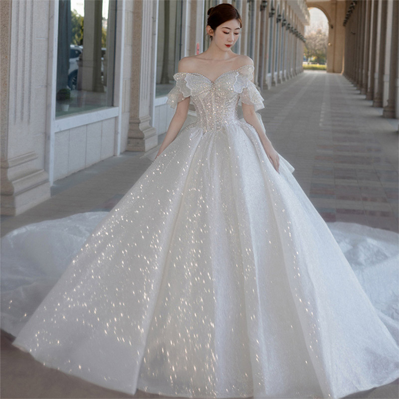 楽天市場】ウェディングドレス オフショルダー 花嫁ドレス ロング