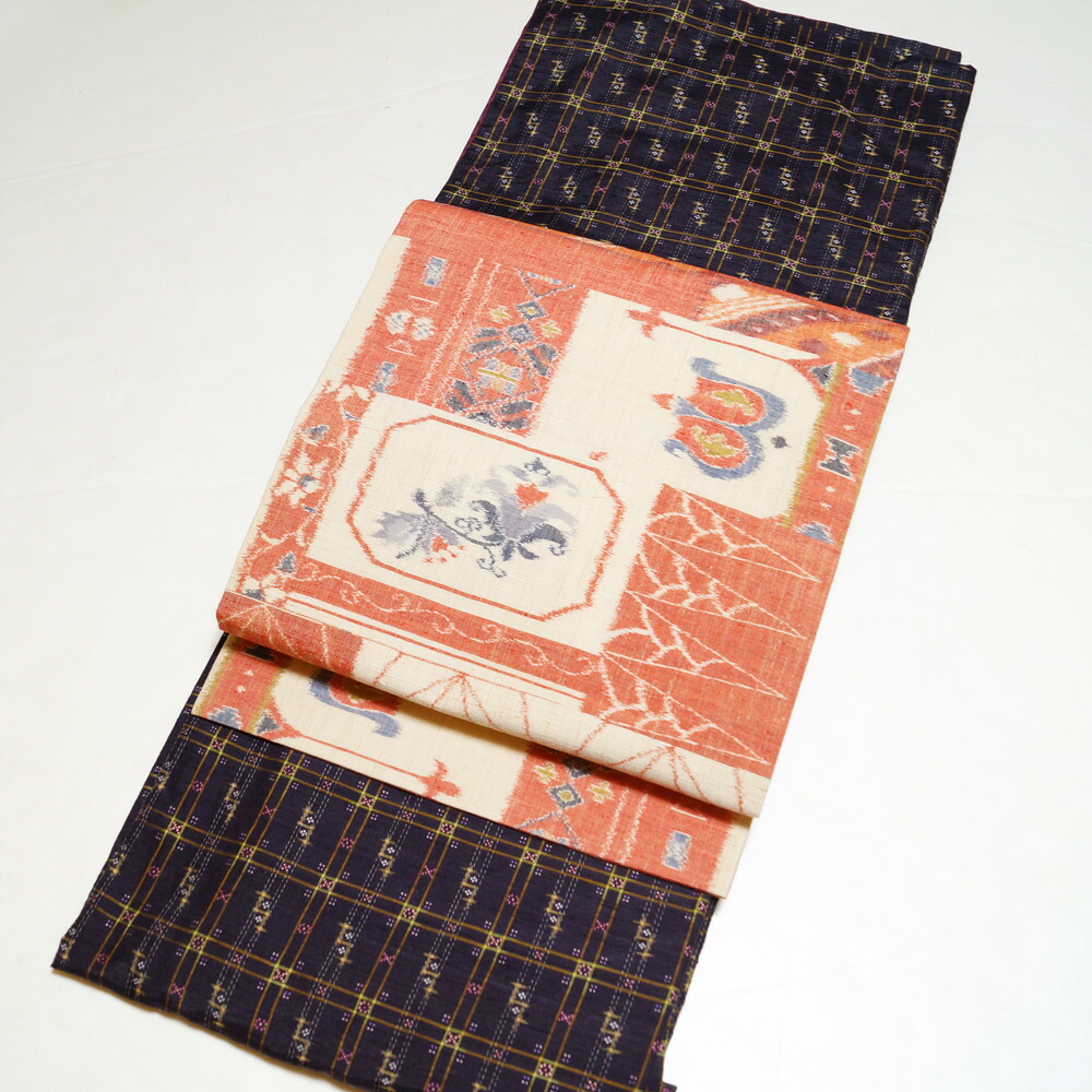 楽天市場】着物セット 本場琉球 南風原花織 紬・名古屋帯 2点 セット