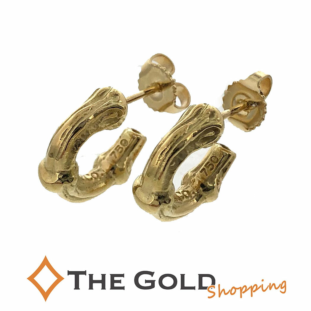 楽天市場】ティファニー□バンブーフープピアス 750YG イエロー