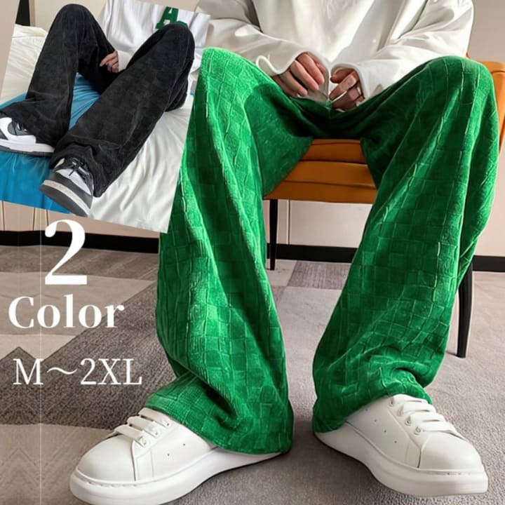 楽天市場】ベロア パンツ メンズ カラーパンツ 秋冬春 ボトムス