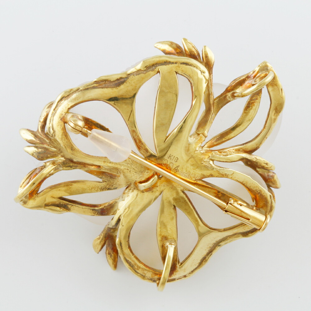 楽天市場】【送料無料】【中古】 K18 ブローチ クォーツ パール