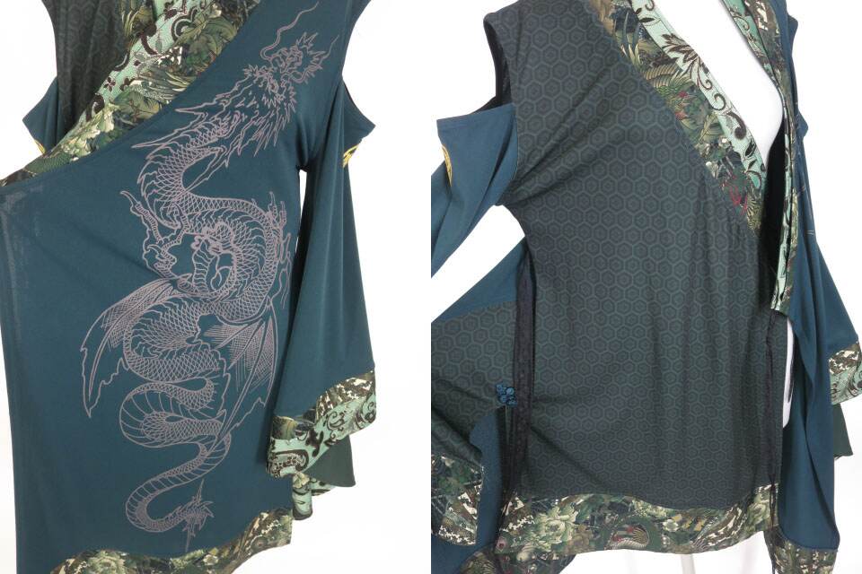 新品】キューティフラッシュ QutieFrash 衿ファー付き着物カーディガン