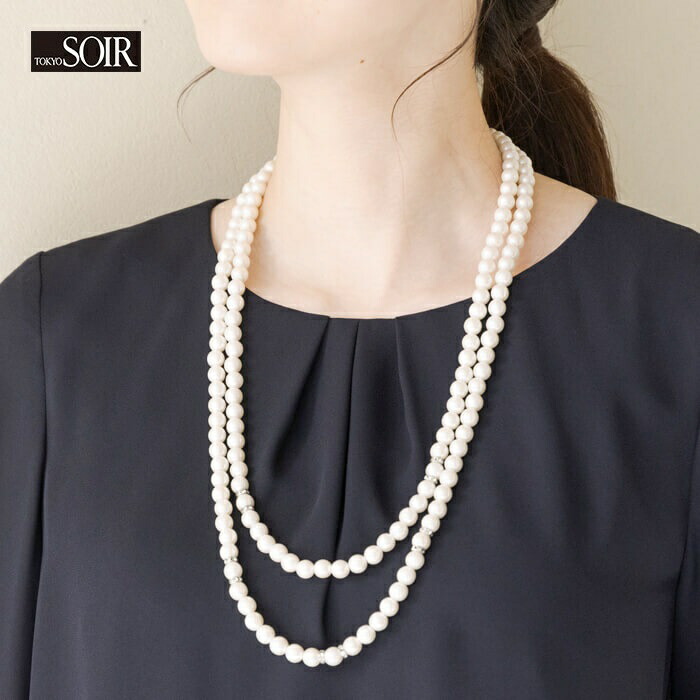 楽天市場】ロングネックレス パール 2連 東京ソワール パーティ