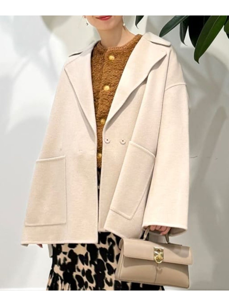 楽天市場】プレミアムウールリバー オープンカラーショートコート