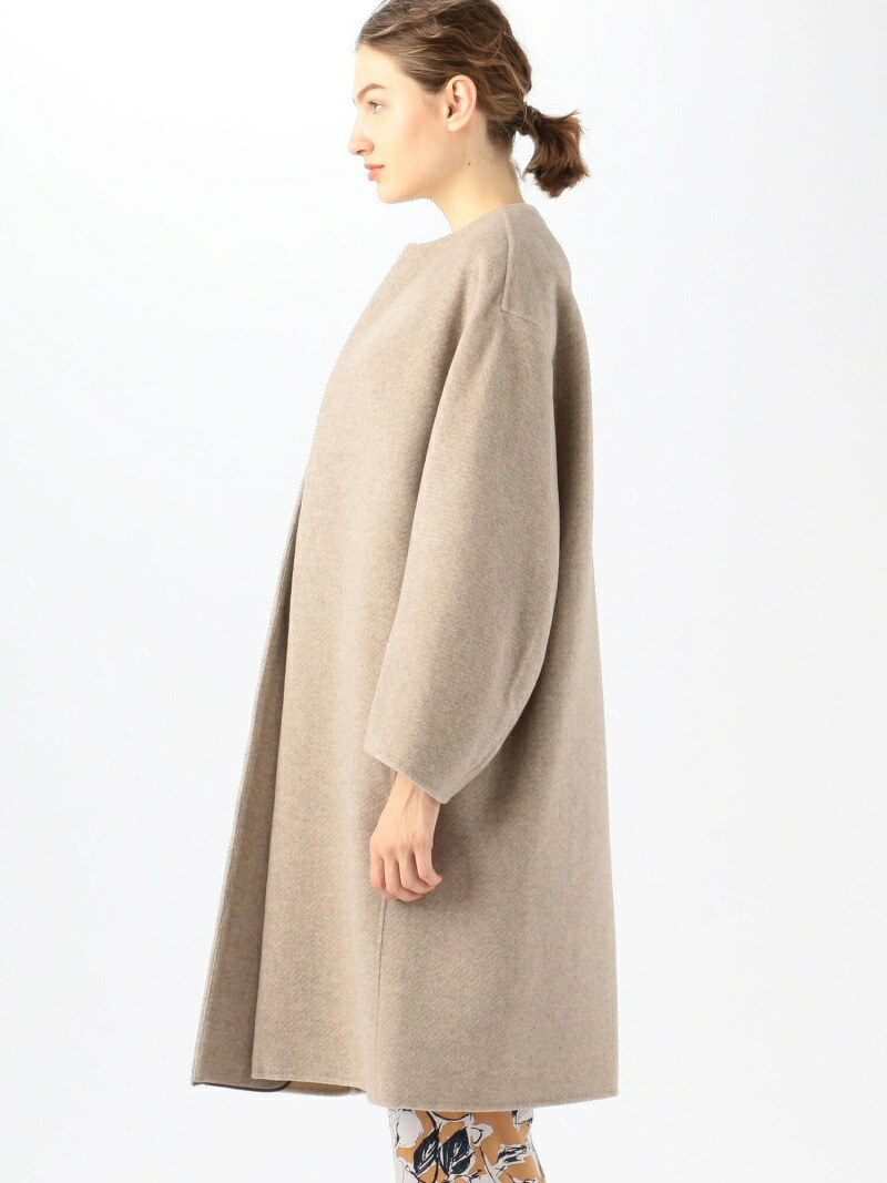 楽天市場】【SALE／30%OFF】ウールカシミヤダブルフェイス ノーカラー