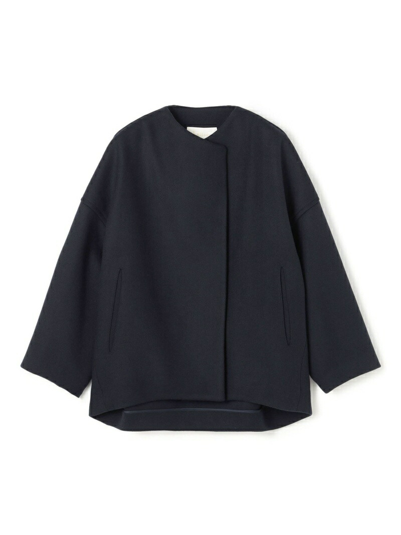 楽天市場】【SALE／40%OFF】ウールカシミヤメルトン ノーカラー