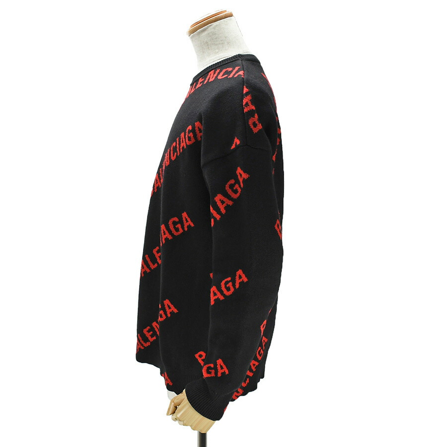 楽天市場】バレンシアガ BALENCIAGA ロゴ総柄 クルーネック ニット