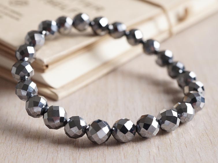 楽天市場】テラヘルツ ブレスレット 64面カット 7.5mm｜人工 tera