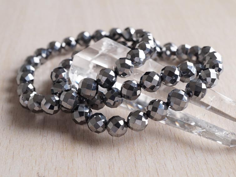 楽天市場】テラヘルツ ブレスレット 64面カット 7.5mm｜人工 tera