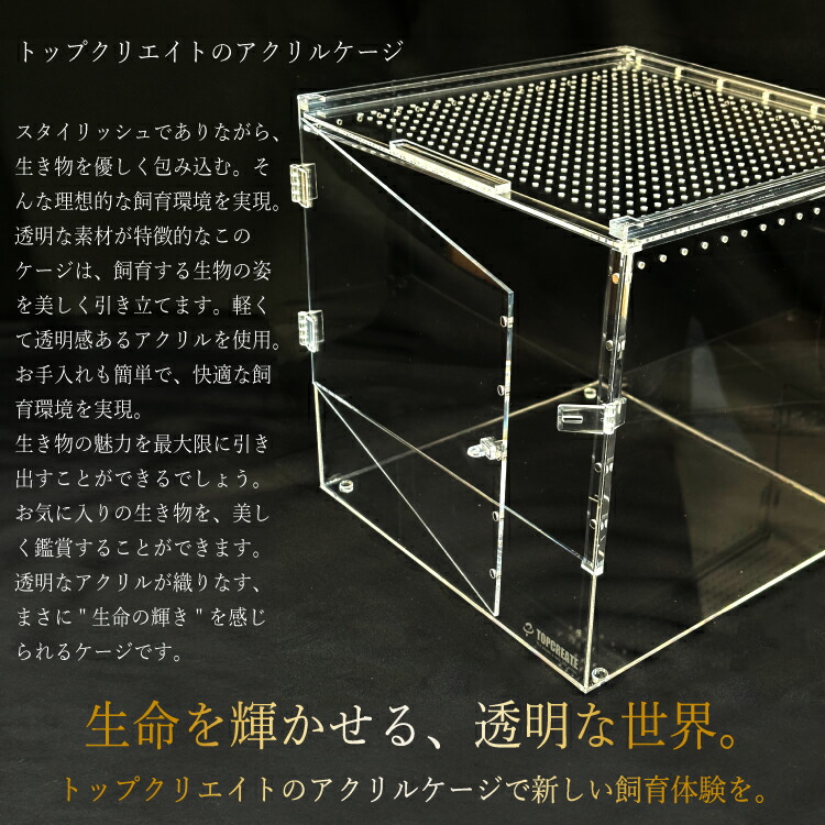 楽天市場】爬虫類ケージ アクリルケージ3030 透明 30×30×30cm TOP-AC