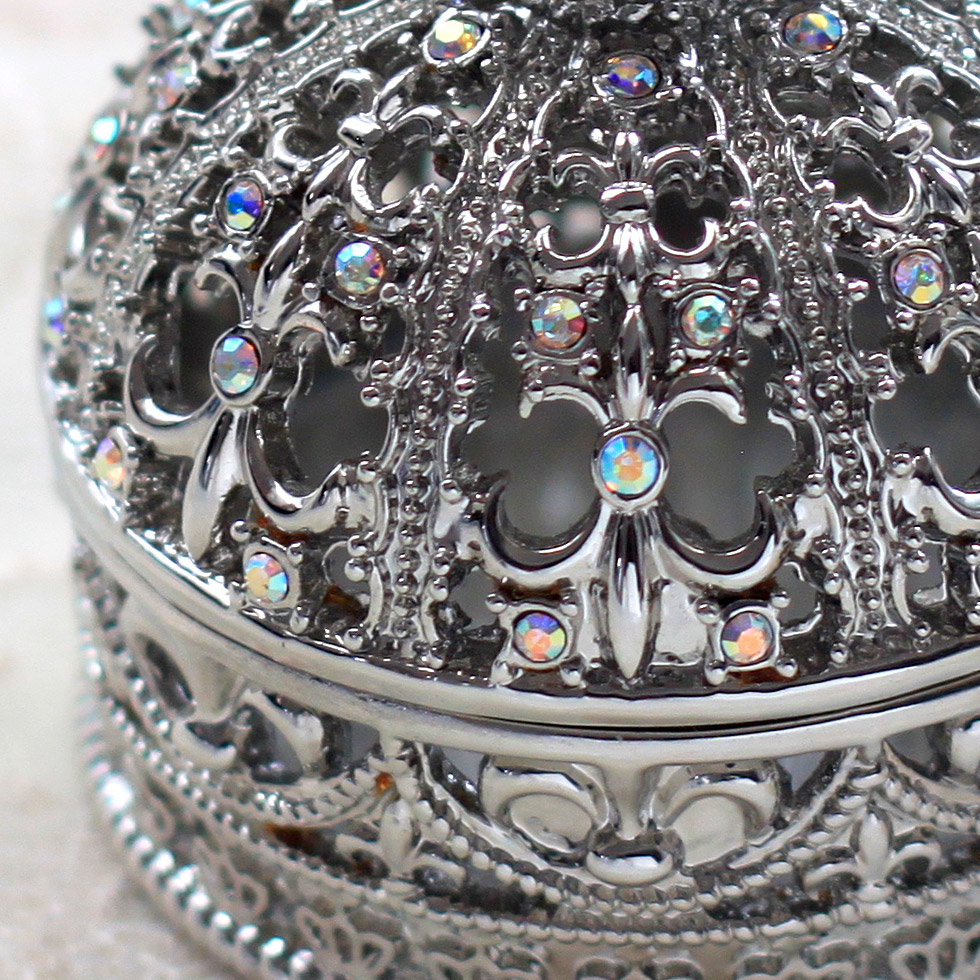 ヴィクトリアン様式アールヌーヴォー ピューター宝石箱 ジュエリー