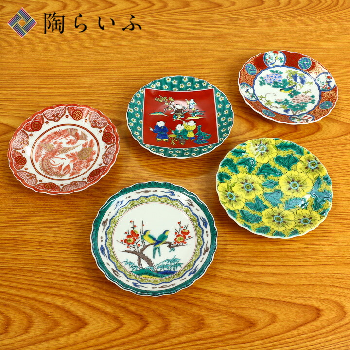楽天市場】九谷焼 4号皿揃 時代画風/青郊窯＜送料無料＞和食器 皿 人気