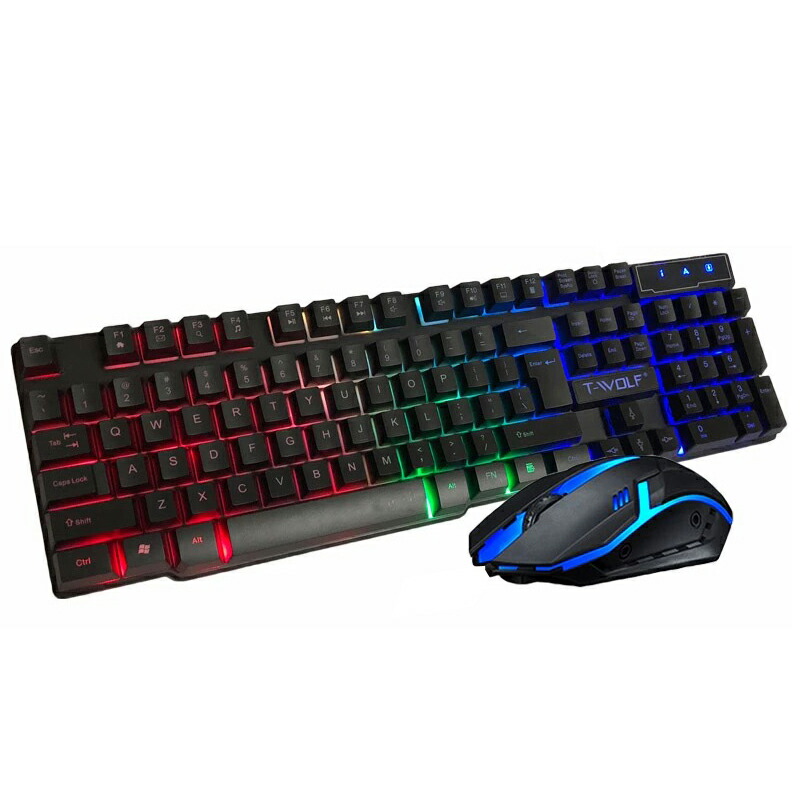 楽天市場】ゲーミングキーボード ゲーミングマウス 2点セット [T-WOLF