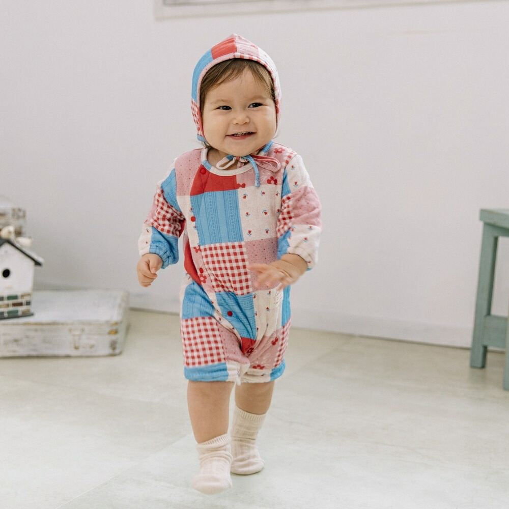 楽天市場】【FirstCloset×mioさん】 長袖ロンパース ボンネット付き