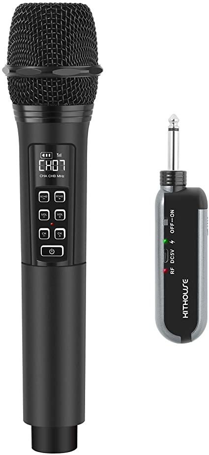 楽天市場】Kithouse ワイヤレスマイク UHF 充電式 無線カラオケマイク