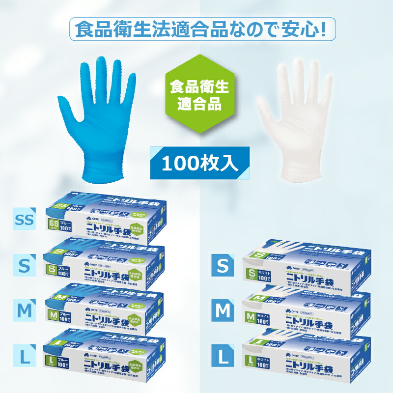 楽天市場】＼最安挑戦☆あす楽！／ニトリル手袋 100枚～3000枚 ゴム