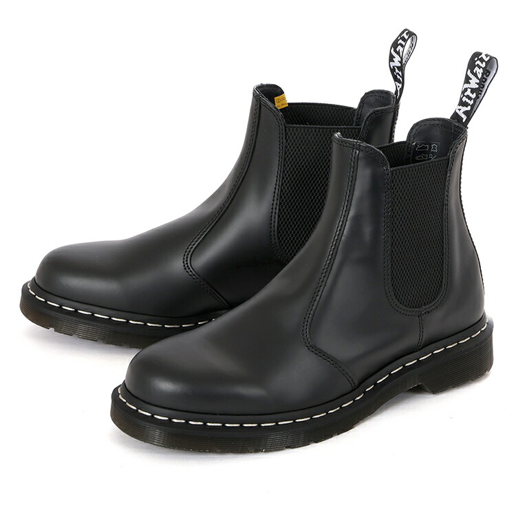 ドクターマーチン 2976 WHITE STITCH LEATHER CHELSEA BOOTS BLACK