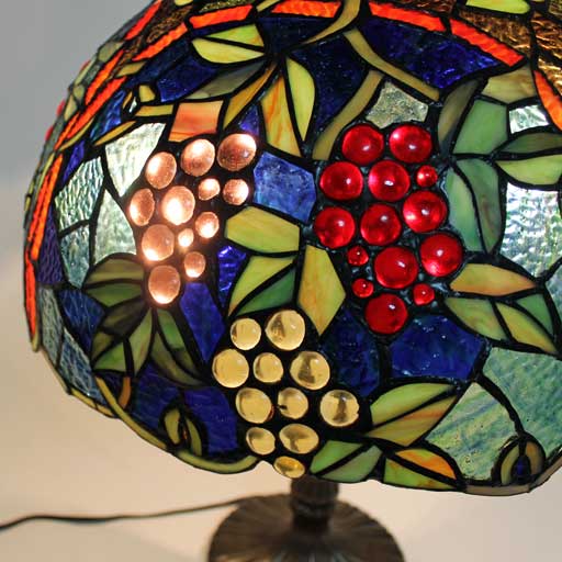 期間限定出品＊】葡萄のステンドグラスランプ 照明器具 アールヌーボー