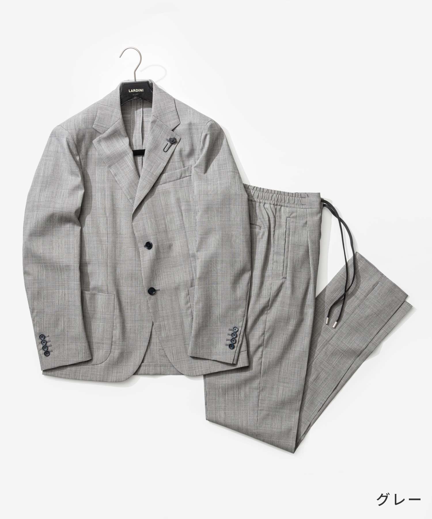 楽天市場】ラルディーニ LARDINI サマーウール グレンチェック スーツ