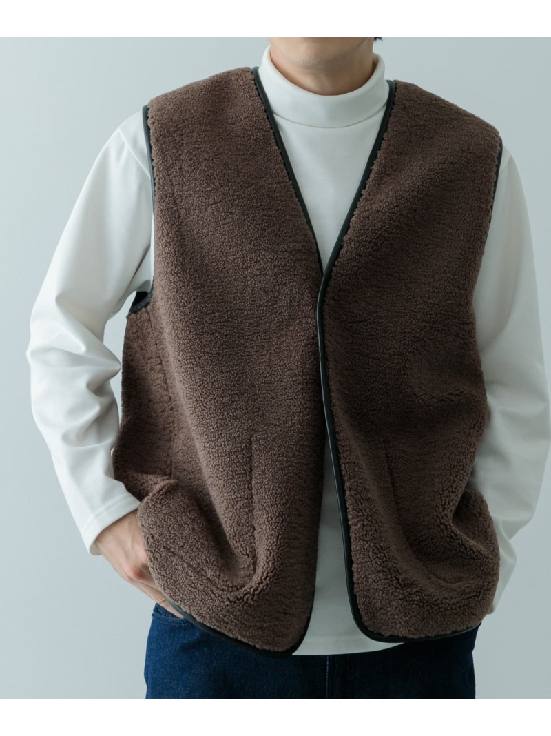 楽天市場】【SALE／70%OFF】フェイクムートン ボア リバーシブルベスト