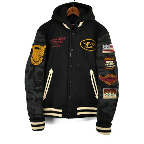 楽天市場】VANSON バンソン スタジャン NVSZ-803 ボンディングフード