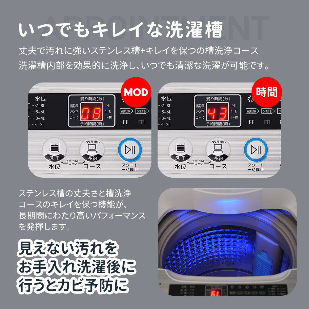 楽天市場】洗濯機 7kg 一人暮らし 全自動洗濯機 風乾燥 予約洗濯機能